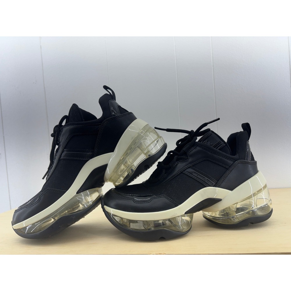 Michael Kors Olympia Extreme Black Bubble Platform Sneakers Womens 8M